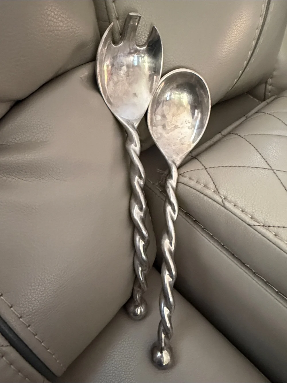Mariposa Twisted-Handle Silver Salad Servers - Two-Piece Set